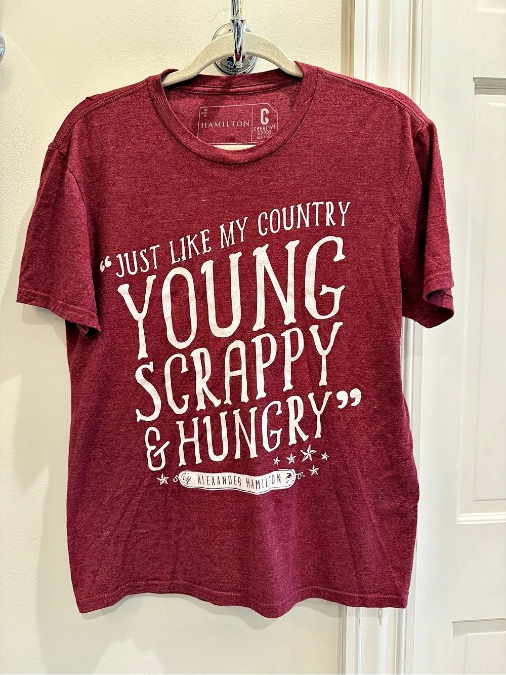 Hamilton Just Like My Country Young Scrappy & Hungry Graphic Tee Size Small